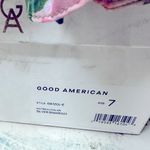 Good American Lucite Clear Sandals silver snake stiletto square toe heels 7 Photo 3