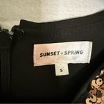 SUNSET + SPRING Sequin Stripe Velvet Long Sleeve‎ Cocktail Mini Dress Size Small Gold Photo 8