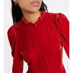 Ulla Johnson  Marlene Blouse Carnelian Autumn Velvet Mock Neck Top Size 4‎ NEW Photo 1