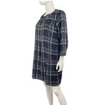 Loft  Outlet Womens Long Sleeve Dress Shirt‎ Large Petite Plaid Multicolor V-neck Photo 2