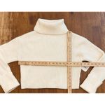 Altar'd State NWT  Women's Cropped Ribbed Turtleneck Sweater in Cream, Size Small Photo 3