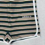 Adidas  Originals Rib Shorts Womens XS Green Multicolor Striped Trefoil JC6182 Photo 1