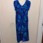 Vintage 60s/70s Hawaiian dress Barkcloth Dress scarf wrap Waltah Clarke Honolulu Size M Photo 4