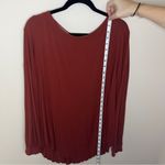 Free People  Burnt Orange Top Shimmy Shake Long Sleeve Open Back Shirt Medium Photo 6