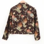 Vtg Connie Roberson Brocade Floral Blazer Jacket Womens Silk Blend Button Size S Black Photo 6