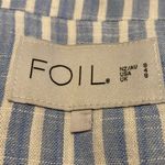 FOIL Linen Blend Single Button Blue White Striped Blazing Saddles Blazer 4 Photo 2