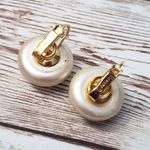 Trifari Vintage Clip On Earrings - Cream Faux Pearl - Some Surface Marks Photo 3