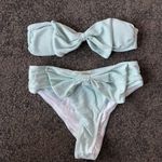 Boutique icy green bow tie high waist swimsuits Photo 4