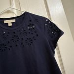 Michael Kors Women’s Michael By Blue Eyelet Short Sleeve T Shirt Top Sz S small Photo 3