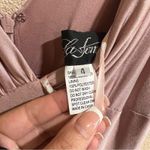 La Femme 28547 Plunge V-Neck A-Line Maxi Dress Satin Jersey mauve pink 4 NEW Photo 4