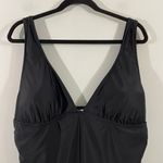 J.Crew Women's Black V-neck One Piece Ruched Ruffles Swim Dress Size 20 #BP246 Photo 1