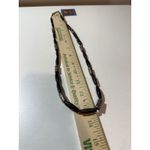 Wood Bead Necklace with Silver Tone Accent Beads – Boho Jewelry Black Photo 3