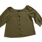Haute Monde Women Size Large Green Blouse Top 3/4 Sleeve 15-836 Photo 2