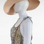 Nordstrom Magid Pink Pastel Metallic Silver Wide Brim Straw Hat Photo 3