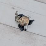 Vintage Clip On Earrings Whimsical Dark Flower Leaf Design Photo 6