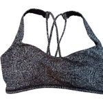 Lululemon  Free to Be Sports Bra Black White Geometric Print Strappy Back Size 6 Photo 0