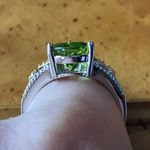 Natural Peridot Sterling Silver Ring Size 8 Photo 1