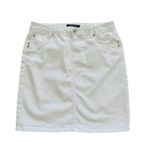 Roz & Ali Denim Jean Skirt White Summer Casual Mini Skirt Size 4 Photo 0