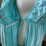 Vintage 80s Preview USA Aqua Satin Ruffle Robe M L Blue Size L Photo 5