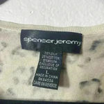 Vtg Y2K Spenser Jeremy Women L Silk Blend Cheetah Animal Print Cardigan Sequin Brown Size L Photo 4