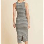 Marine layer  Dress Medium Black White Lexi Daytime Midi Knit Ribbed Tank Striped Photo 1