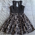 Crystal Doll  Black Lace Detail V-Neck Keyhole Back A-Line Dress Size 3 NWT #3208 Photo 1