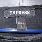 EXPRESS  Black 3/4 Sleeve Blouse with Satin Detail Size Medium Photo 4