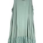 LOGO By Lori Goldstein LOGO Linens Lori Goldstein Sleeveless Aqua Teal Midi Dress Lace Hem Flowy 3X Photo 0