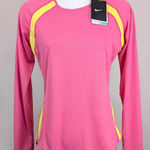 Nike  Women's Vibrant Pink and Yellow Long Sleeve Tee Photo 0