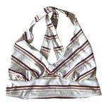 Free People Gidget Sports Bra Ivory Combo Stripe Women's Size Small Tan Photo 2