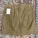 Free People FINAL PRICE NWT l Tobacco Green Vegan Suede Mini Skirt Photo 3