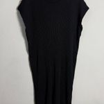 Eileen Fisher Short Sleeve Ribbed Midi Dress Women's 1X Black Lagenlook Jersey Photo 3