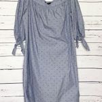 BCBGMAXAZRIA Cadence Off Shoulder Cotton Shift Dress Powder Blue Size Medium Photo 4