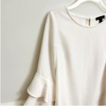 J.Crew Lana Cream Ivory Tiered Bell Ruffle Sleeve Round Neck Crepe Blouse 4 Photo 7
