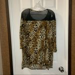 Carol Rose  Black/Brown Cheetah Print 3/4 Sleeve Blouse XL Photo 5