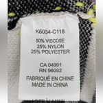 Katherine Barclay Black & White Plaid Long Sleeve Scoop Neck Sweater Women’s L Photo 3