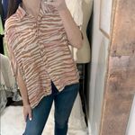 Entro  pink Zebra Print Button-Up Blouse size small oversized Photo 2