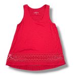 Loft  Crochet Lace Trim Tank Top Shirt Coral Red XS Photo 11
