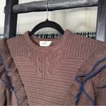 Fendi Wool Blend Ruffle Trim Knit Mini Dress in Chocolate Brown Photo 10