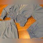 Nwt two piece wide leg pants and long sleeve matching top size M Blue Size M Photo 6