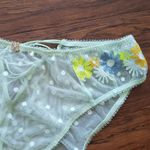 Savage X Fenty Chic Feminine Fairy Embroidered Floral Mesh Pastel Green bra set Photo 2