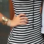 Monteau Black And White Stripe Dress Photo 0
