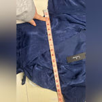 Lulus  So Splendid Navy Blue Satin Long Sleeve Wrap Dress Size Large New Photo 3