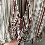 Faithfull the Brand  Olsen Top Striped Split Sleeve Tie Front Flowy Top Size 4 Photo 2