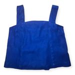 Madewell Womens Blue Curved-Neck Shell Tank in 100% Linen Photo 2