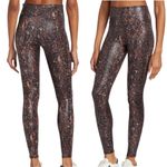 Spanx NEW Faux Leather Snakeskin Print Leggings size M Brown Photo 9