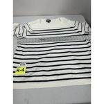 Lands' End Womans Pullover Sweater White Blue Stripe 2 X 20W-22W 3/4 Sleeve Photo 5