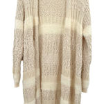 Lovestitch  Size Small‎ Cardigan Cream Open Front Duster Long Sleeve Chunky Knit Photo 0