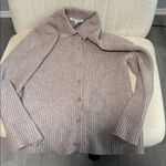 Reformation  Fantino Cashmere Collared Cardigan in Oatmeal Photo 5