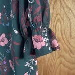 Skies Are Blue  Dark Green Blouse with Pink and Purple Floral Design Photo 5